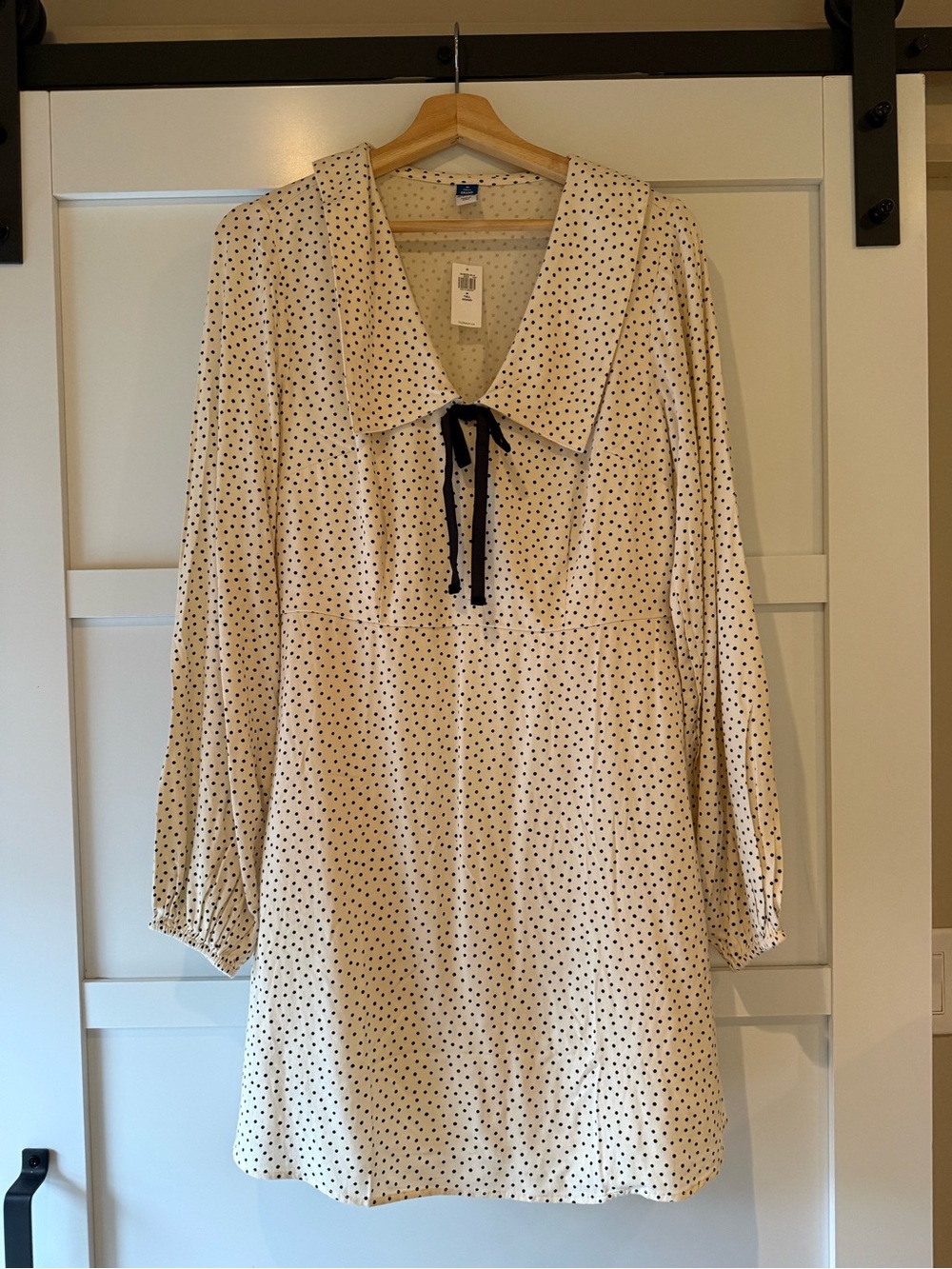 NWT Polka Dot Long-Sleeve Tunic Dress with Tie